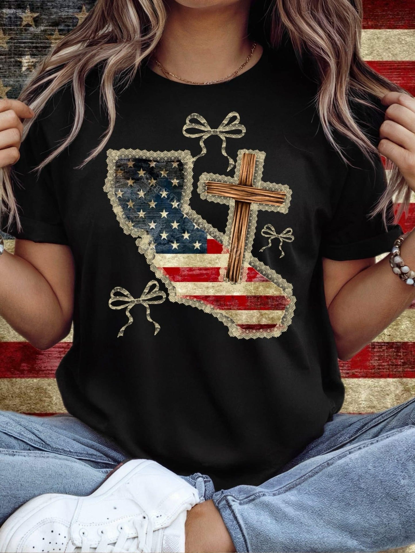 DTF Print - RWB States with Bow