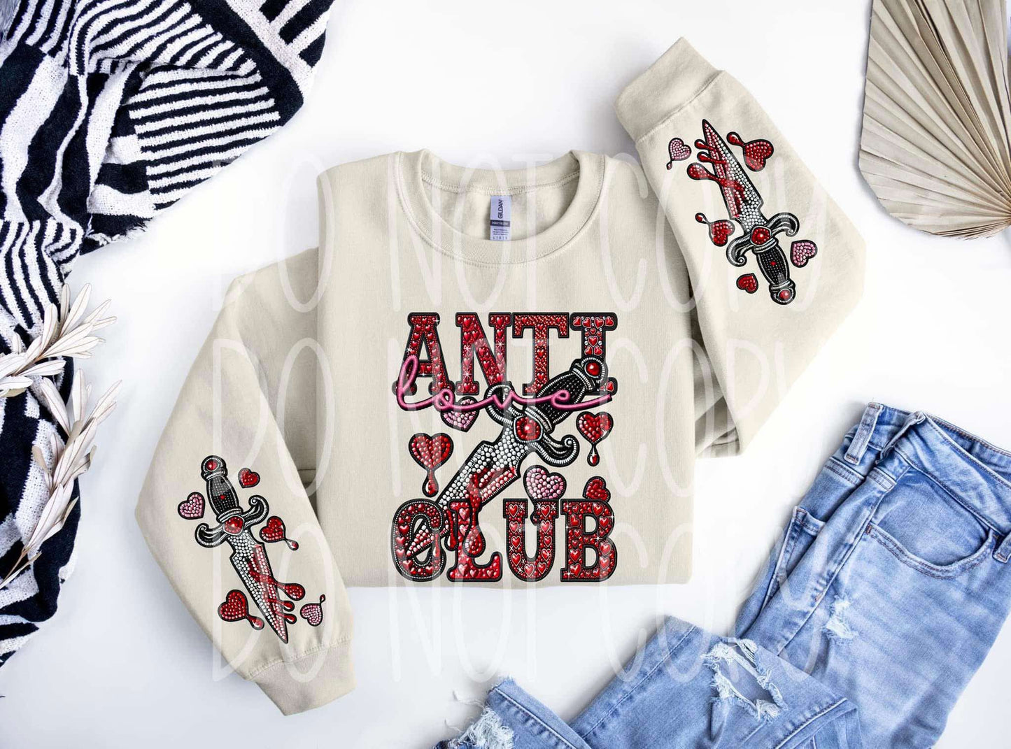 DTF Print -Anti Love Club- Sleeves Must Be Ordered Separately
