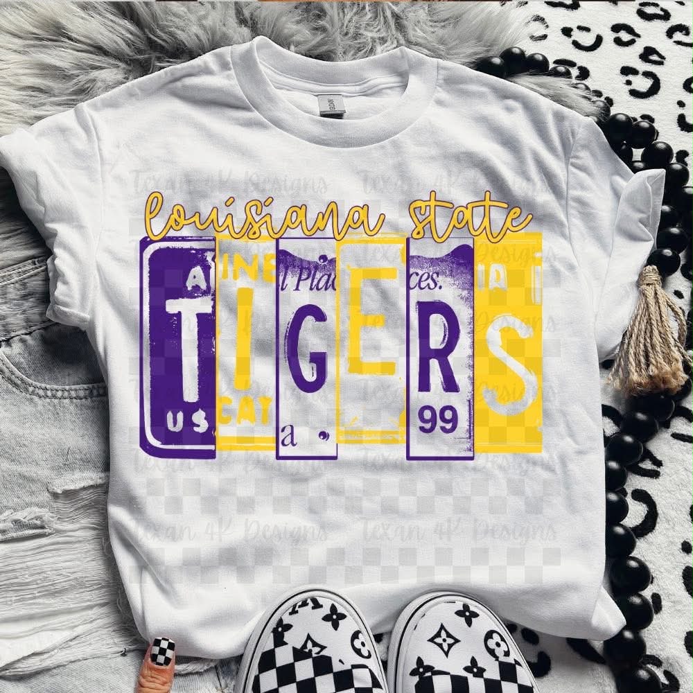 Louis@na T!ger$ License Plate Top