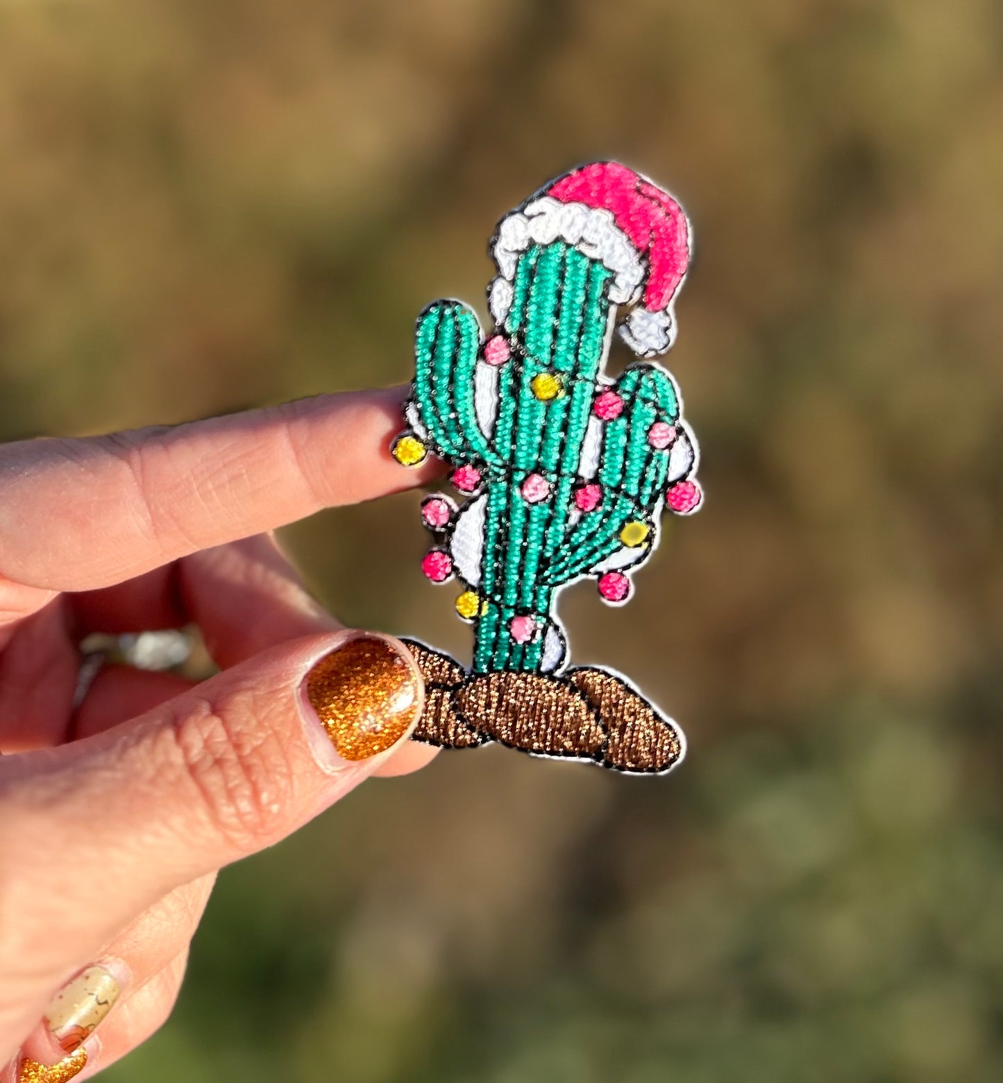 Pink Western Cactus Hat Patch