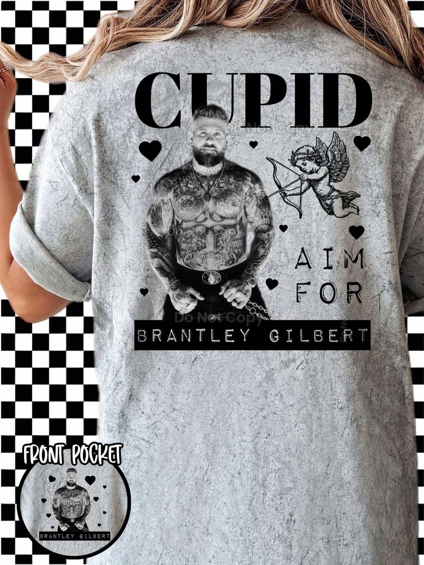 DTF Print - Cupid Aim For Brantley -  Pocket Must be Ordered Seperate