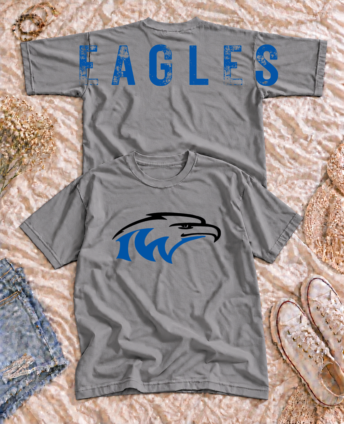 Irene Wakonda Eagles Oversized Arm Print Top