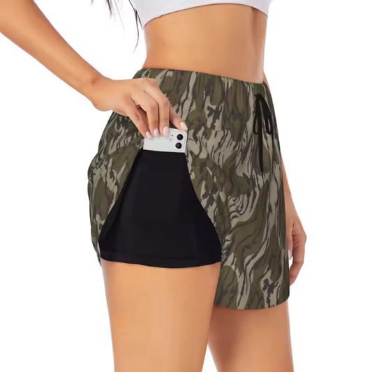 RTS Womens Patterned Double Layer Shorts