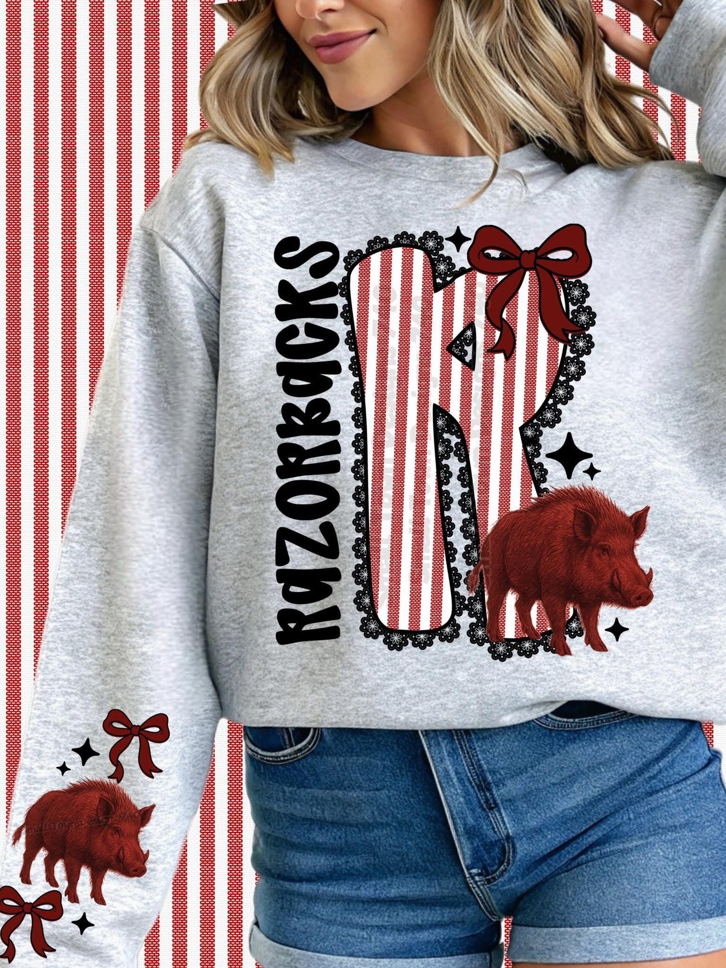 DTF Print -Seersucker Razorbacks