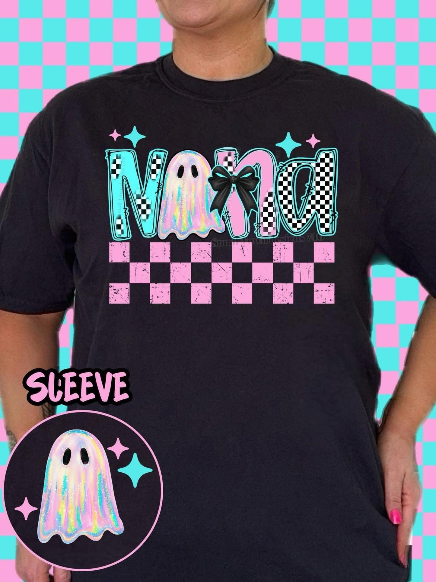 DTF Print Faux Holo Name Ghost