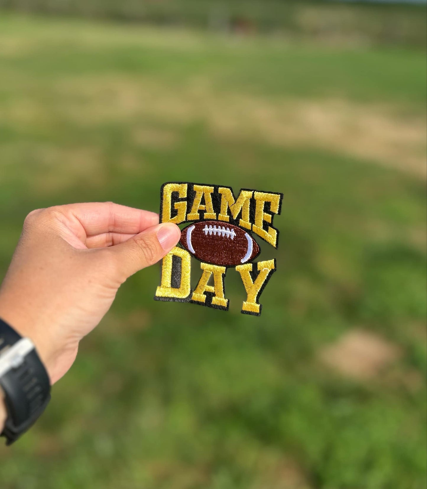 Gold Game Day Hat Patch