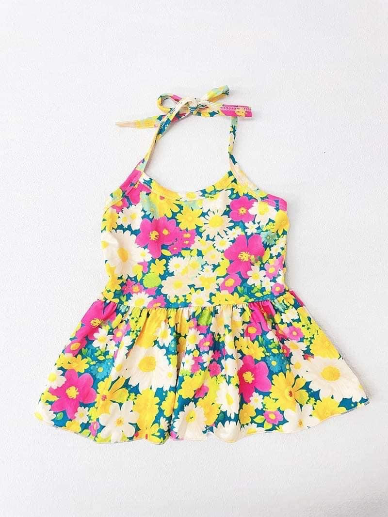 Girl's Printed Peplum Halter Tops ⭐️