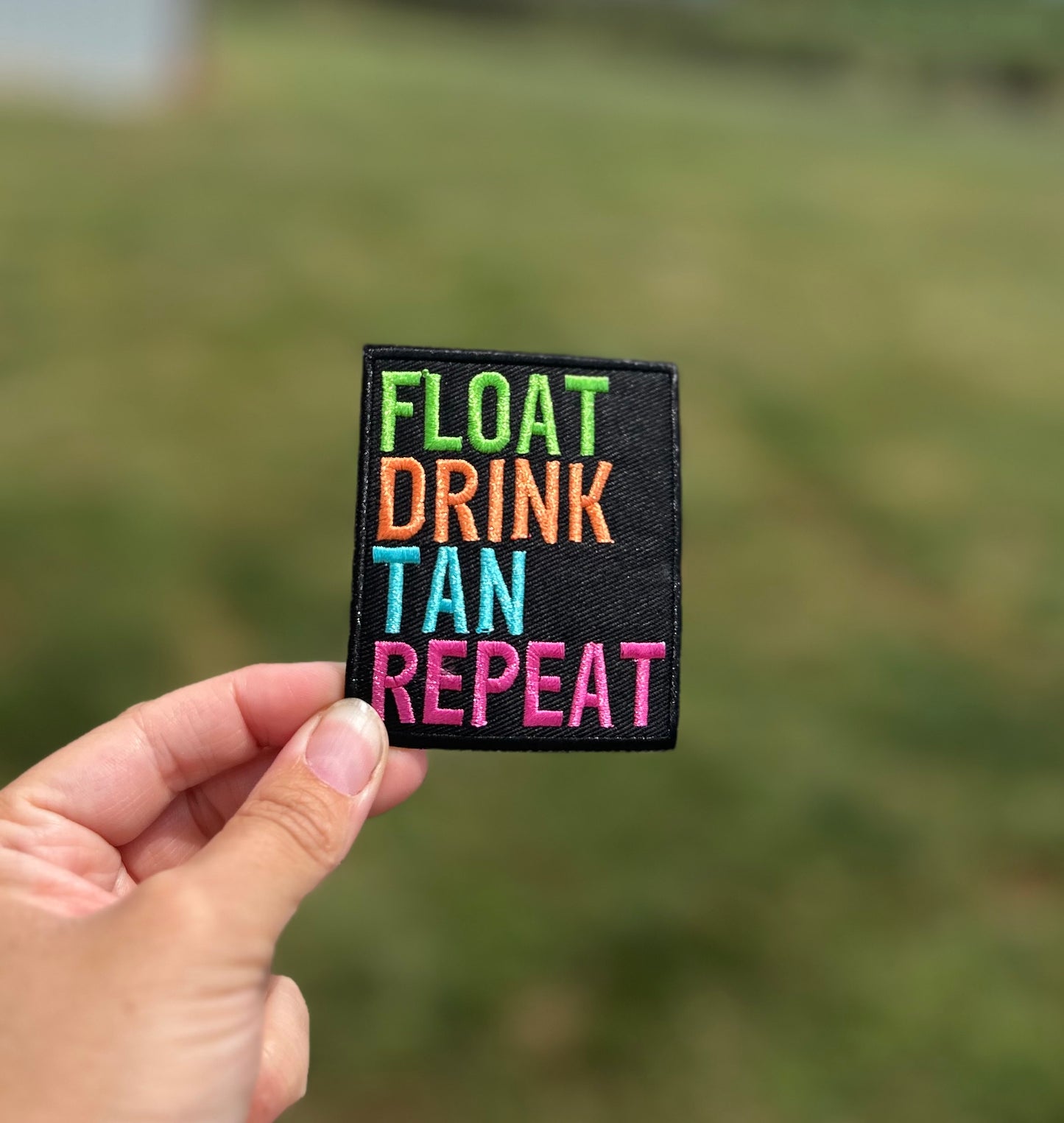 Float Drink Tan Repeat Hat Patch
