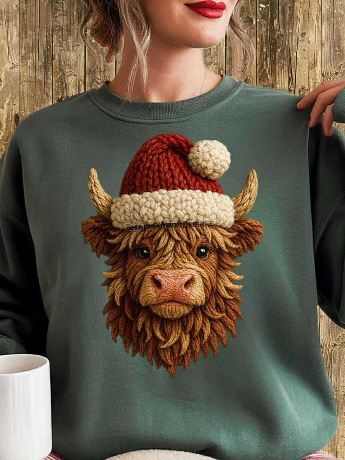 Faux Yarn Highland Cow Kids Top
