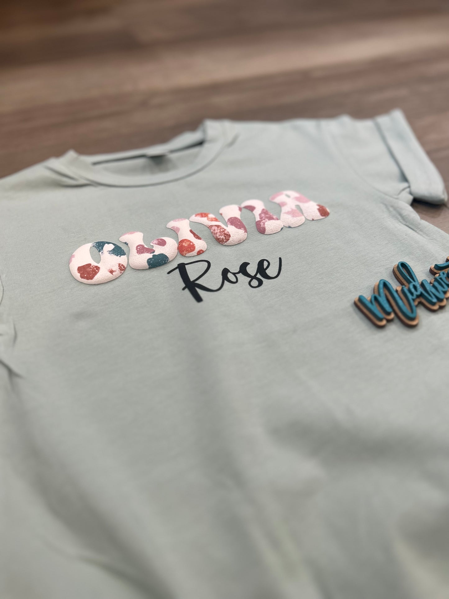 Kids Custom Name Fall Cheetah Puff Print Top