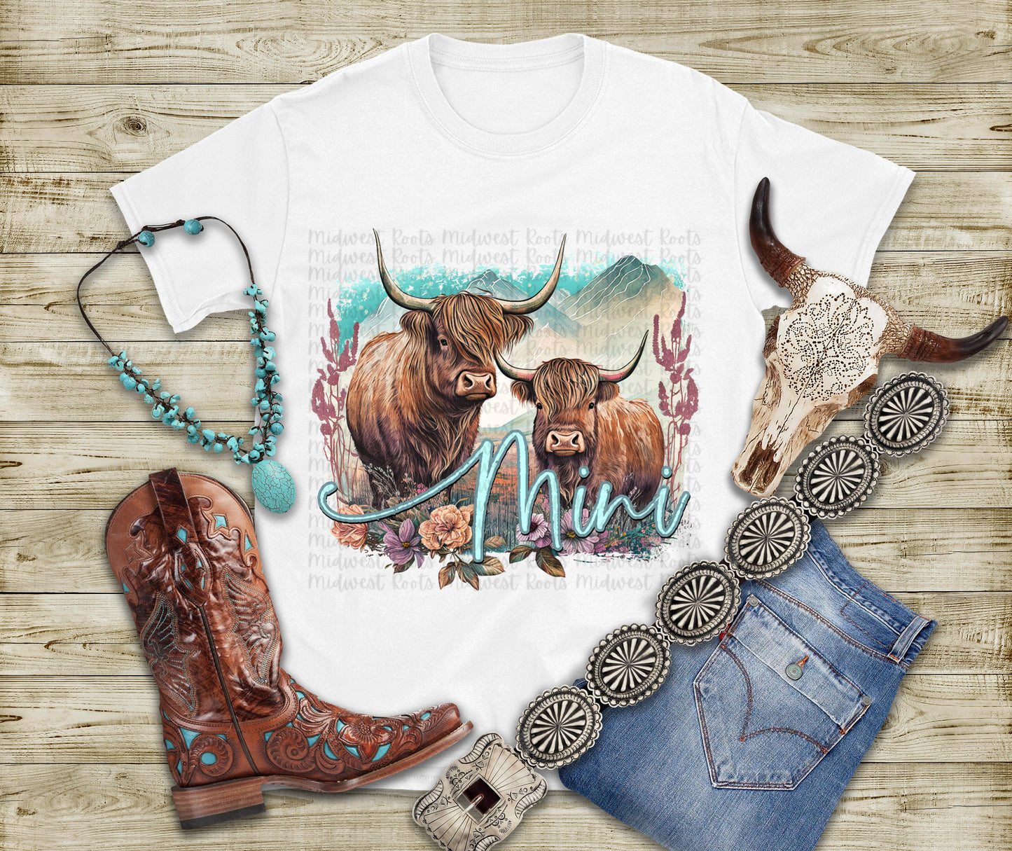 Mini Heifer Floral Sublimation Print