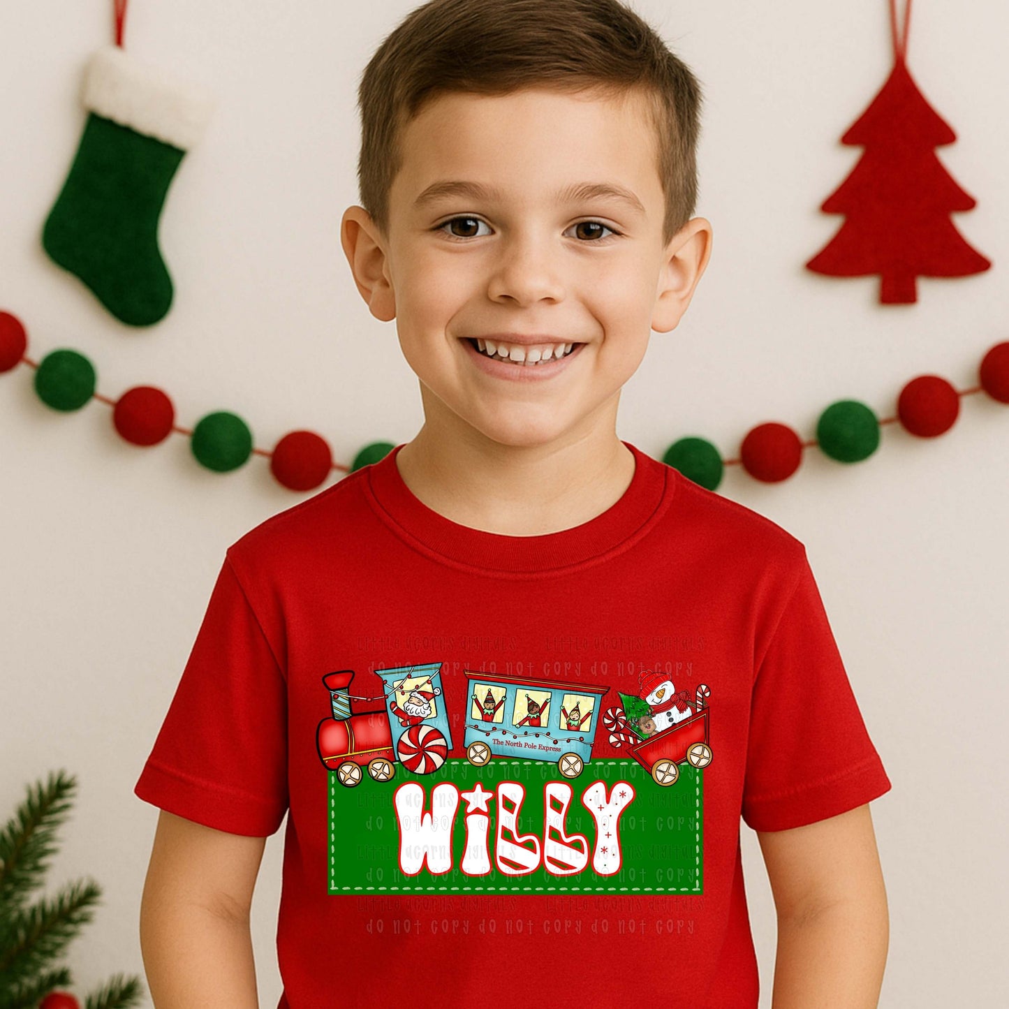 Christmas Train Name Kids Top