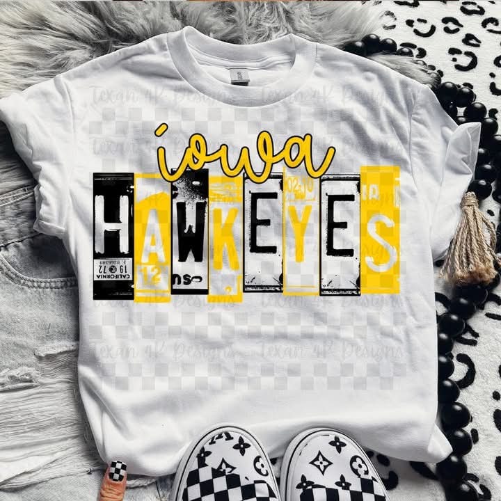 I0wa Hawkeye$ License Plate Top