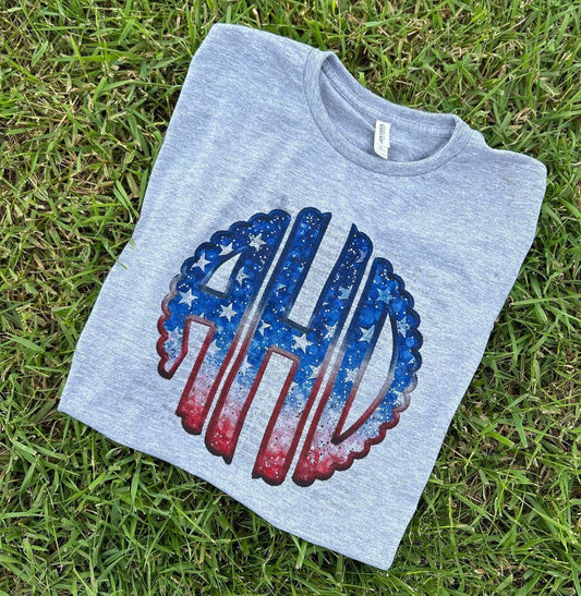 WS Completed Kids RWB Monogram Top