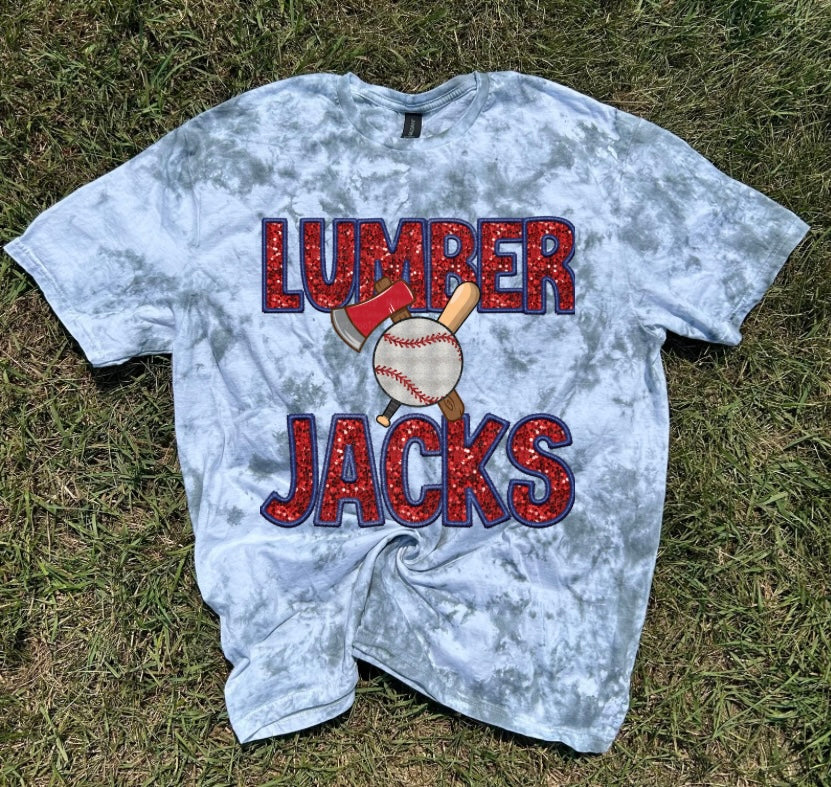Lumberjacks Baseball Faux Glitter Top