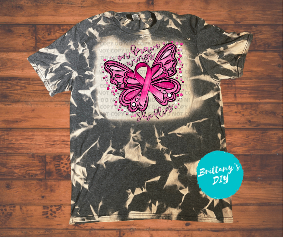 Brave Wings Butterfly Breast Cancer Sublimation Print