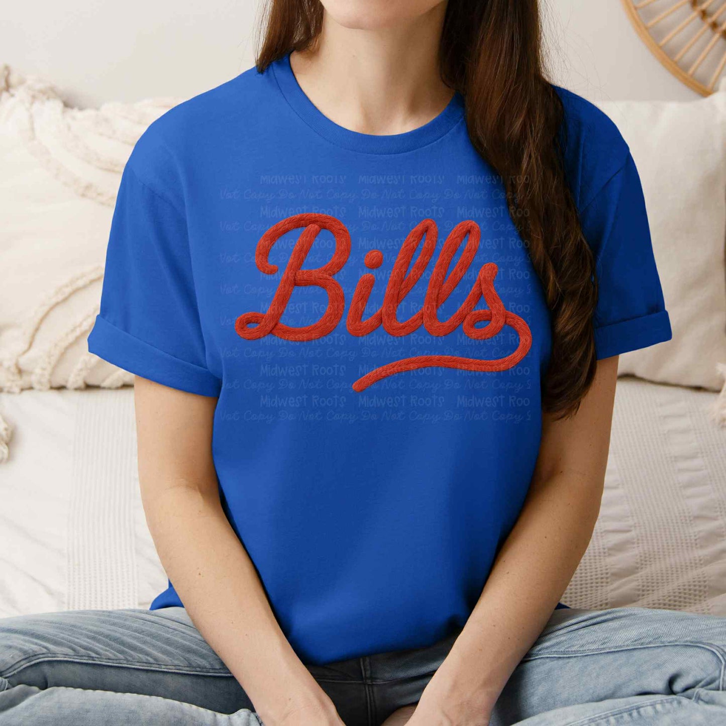 DTF Print- Faux Yarn B!lls Red