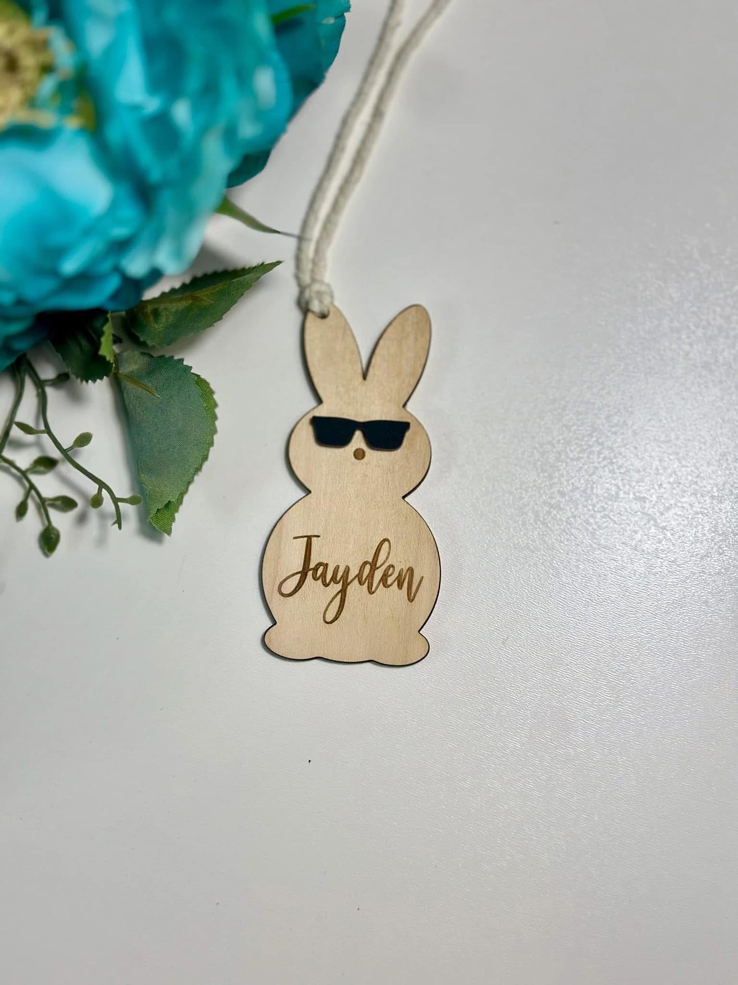 Bunny with Glasses Easter Tag