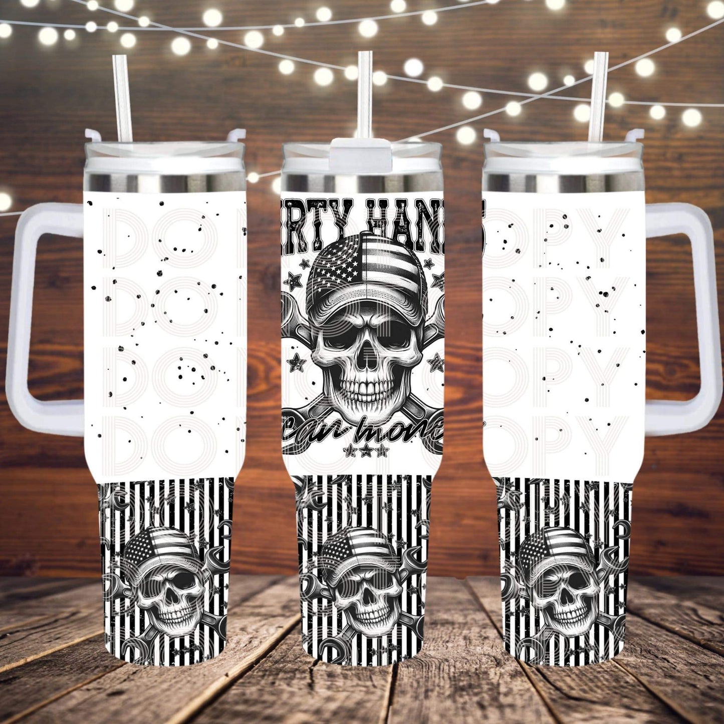 Dirty Hands Clean Money 40oz Tumbler Sub Print