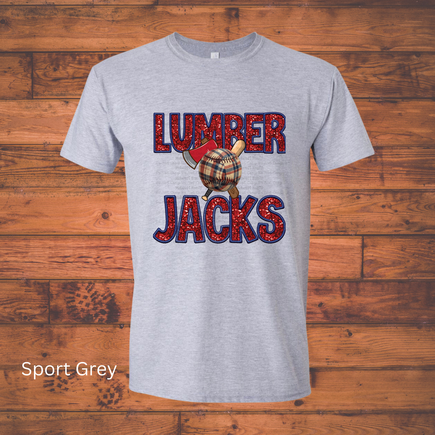 Lumberjacks Plaid Baseball Faux Glitter Top