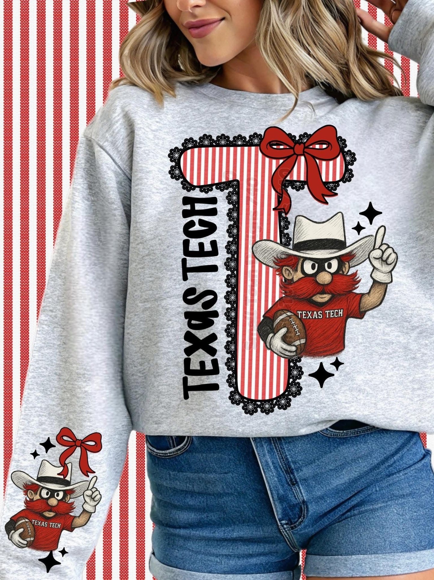 DTF Print- Seersucker Texas Tech