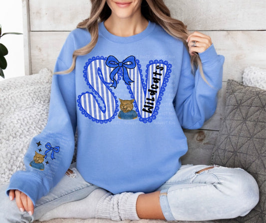 WS Completed Kid Top Seersucker SV Wildcats