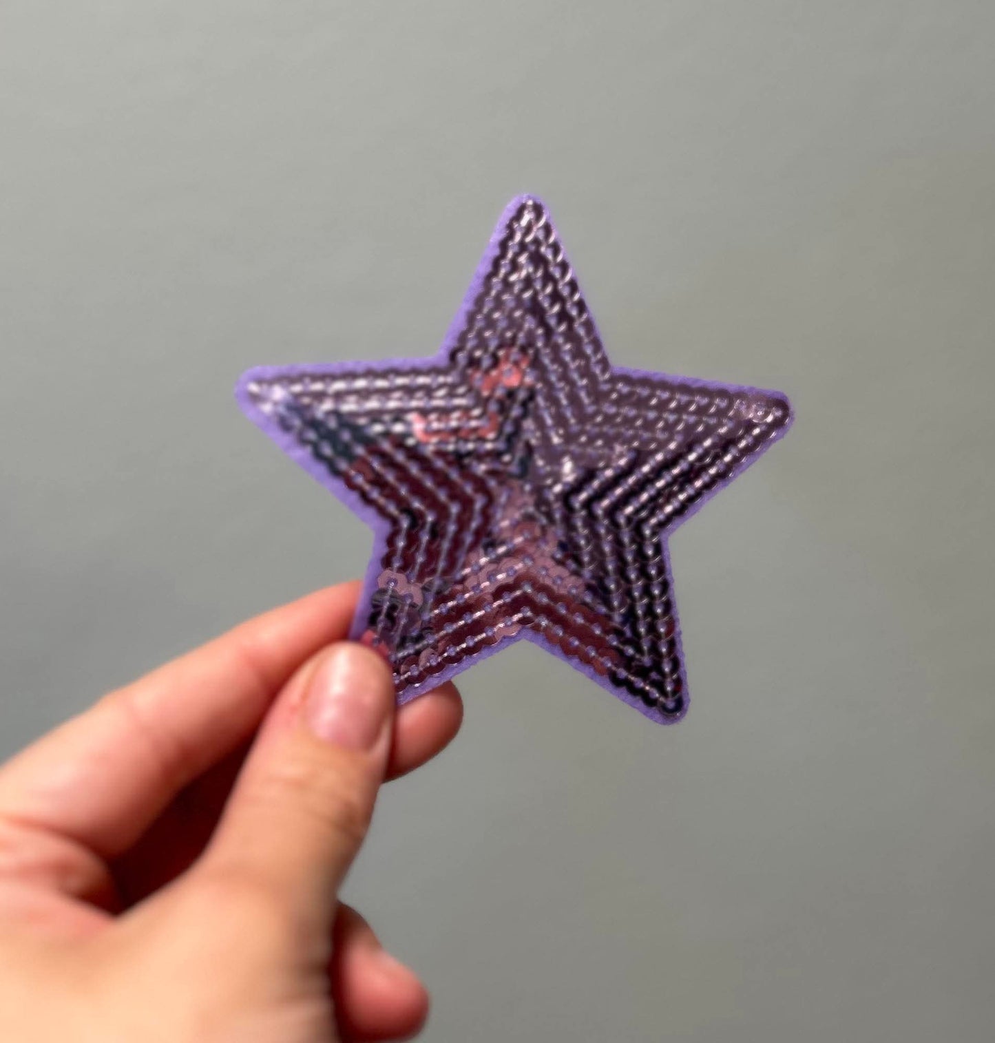 Light Purple Sequin Star Hat Patch