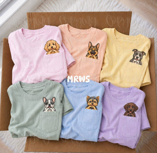 Dog Pocket Peeker Kids Top