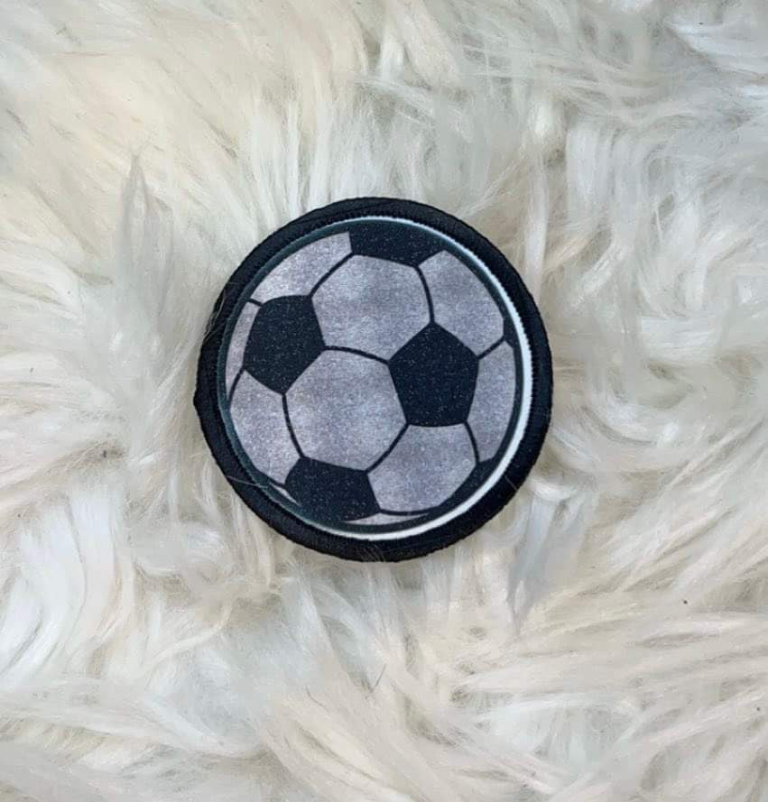 Soccer Ball Faux Glitter Hat Patch