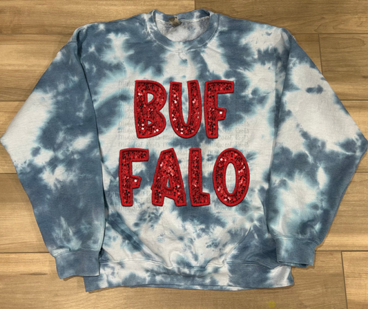 WS Completed Buffalo Tie Dye Sweatshirt in Royal