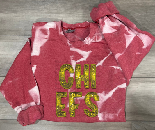 WS Completed Chiefs Bleached Sweatshirt in Red
