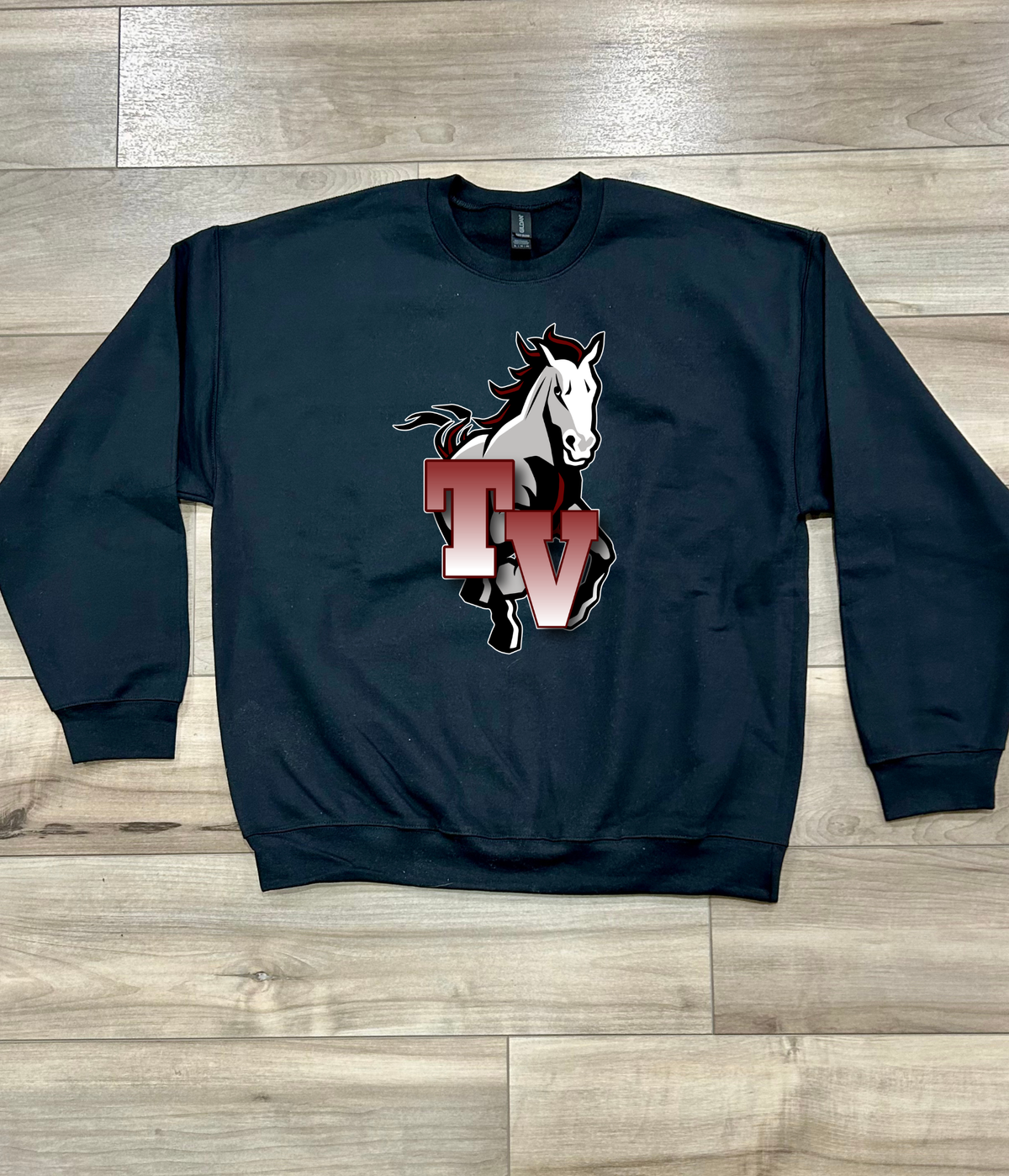 Tri-Valley Mustangs Oversized Arm Print Top