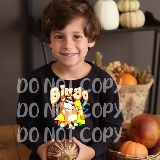 WS Completed Kids 90s Orange Dog Top