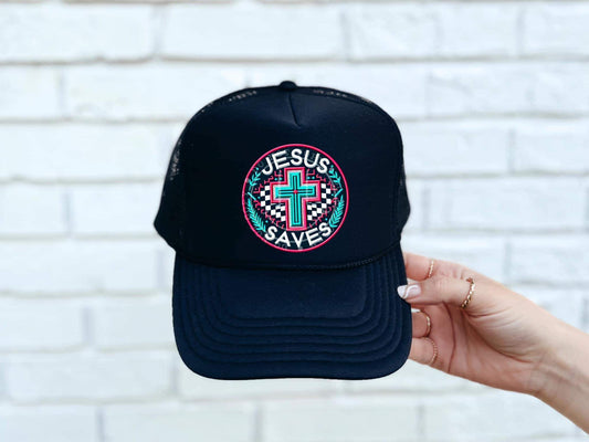 WS Completed Jesus Saves Foam Trucker Hat