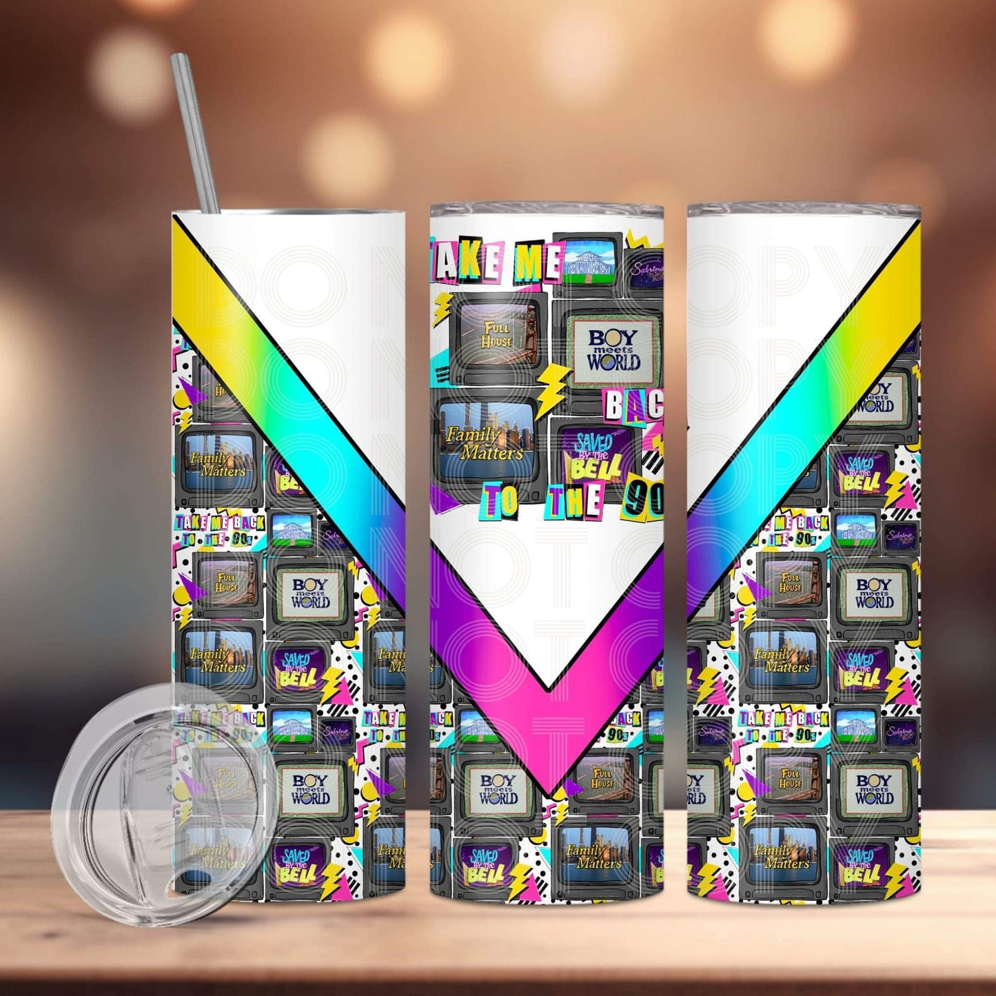 Take Me Back To The 90s Tumbler Sublimation Print