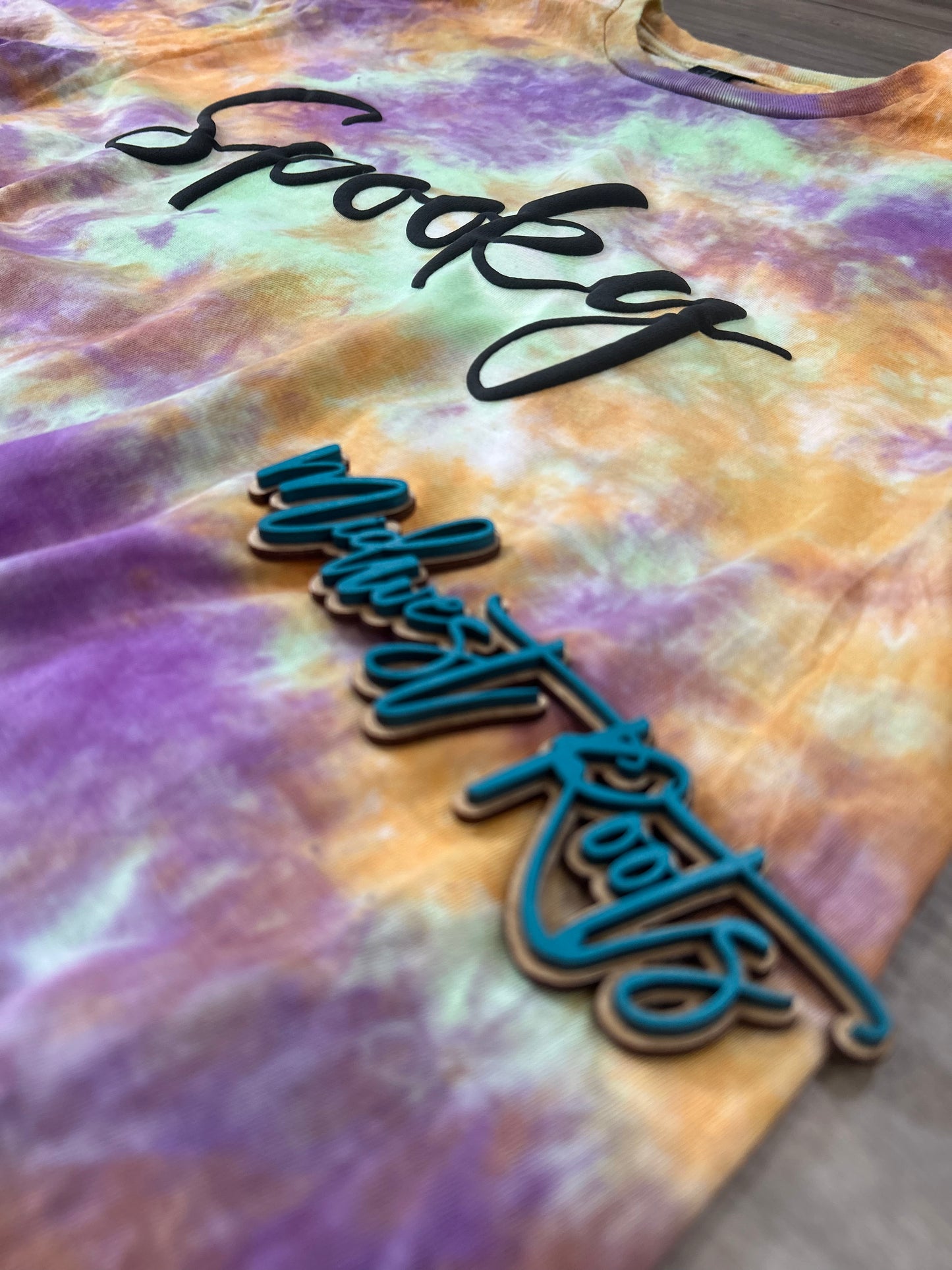 RTS Spooky Puff Printed Top in Orange, Purple, and Green Top