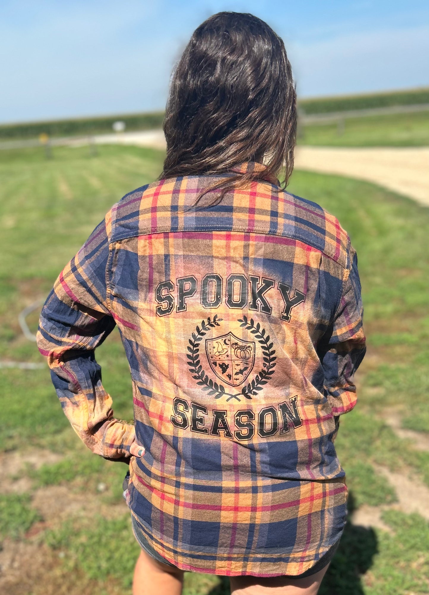 RTS Spooky Season Bleached Unisex Flannel
