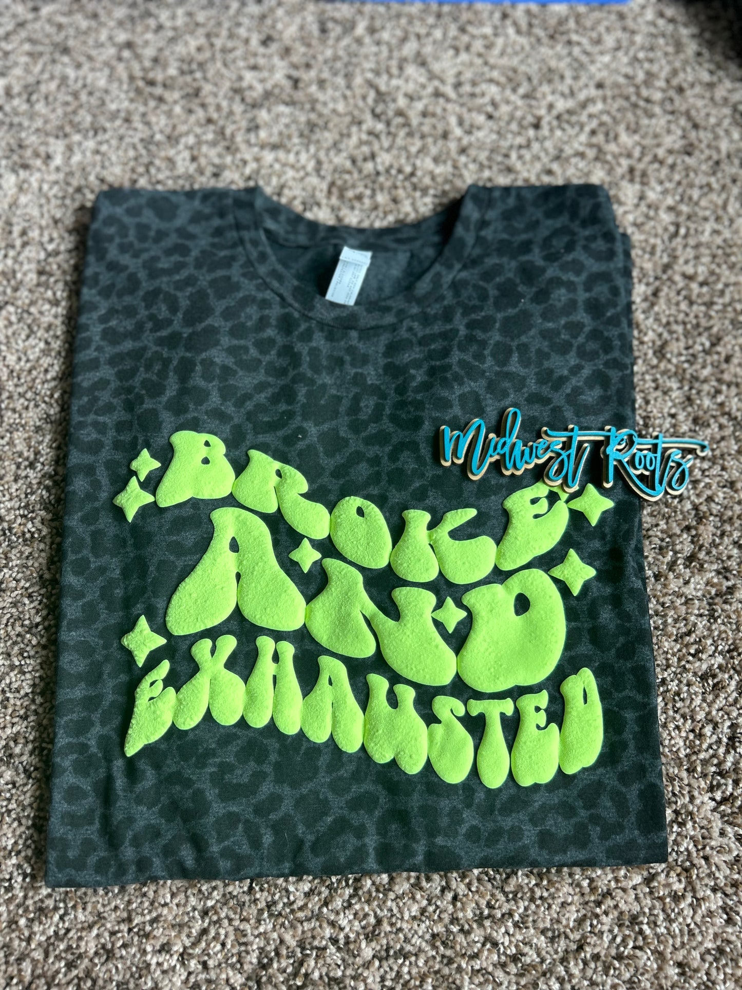 Broke and Exhausted Yellow Puff Printed Top