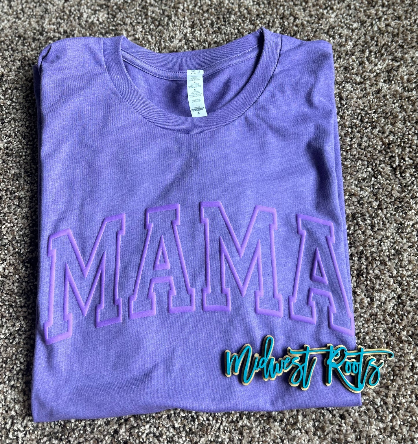 Mama Purple Puff Printed Top