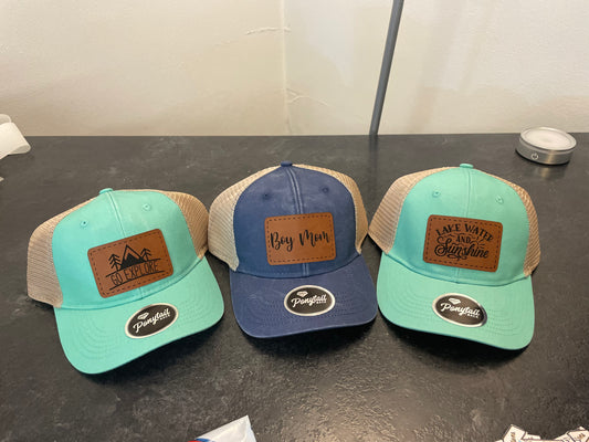 WS Completed Custom Ponytail Hat with Hat Patch