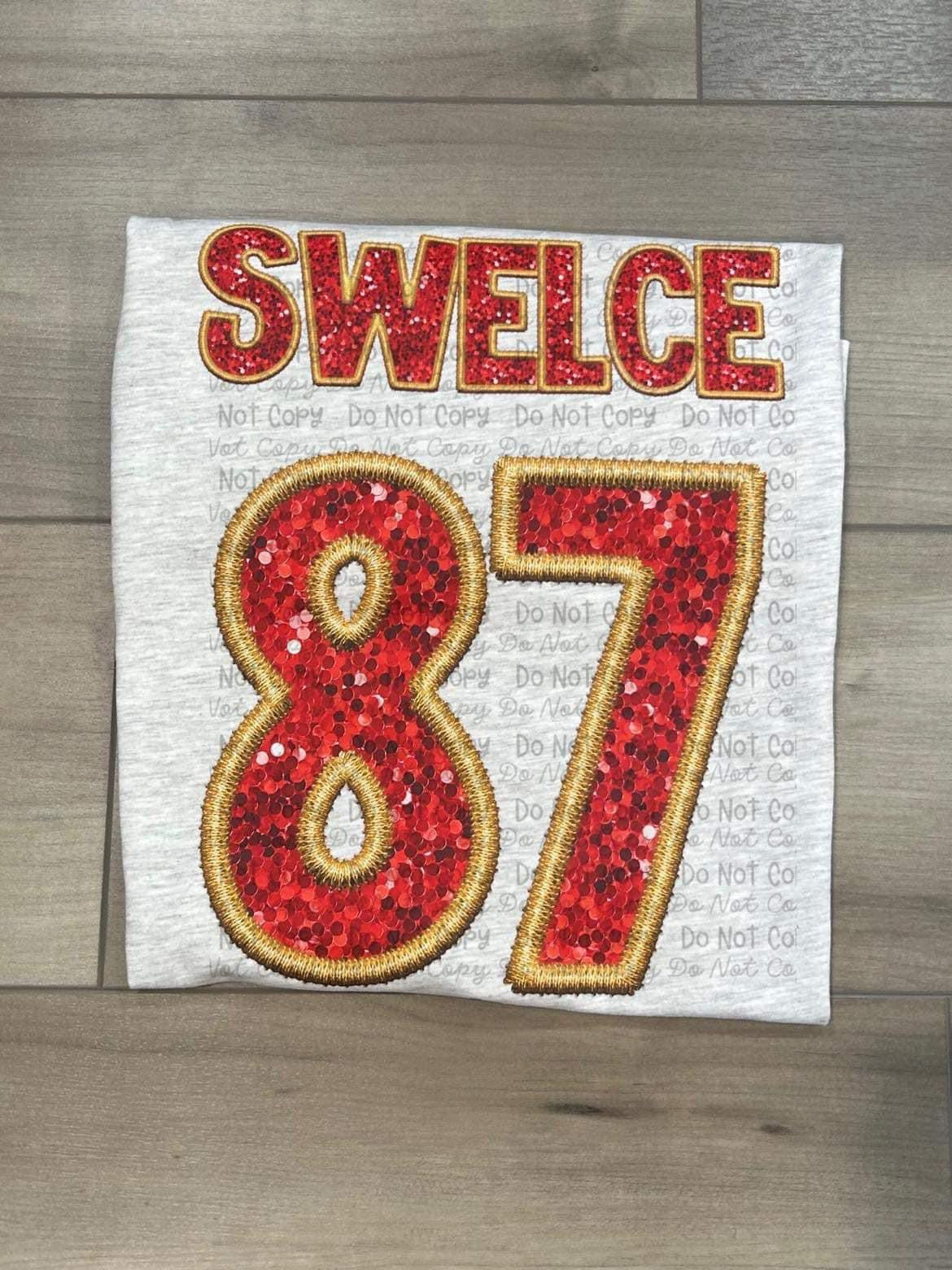 Swelce 87 Red and Gold Faux Sequins Sub Print