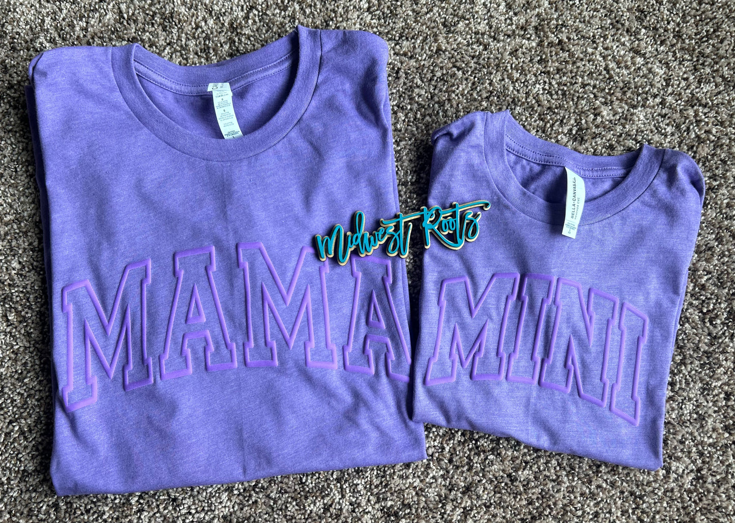 Kids Mini Purple Puff Printed Top