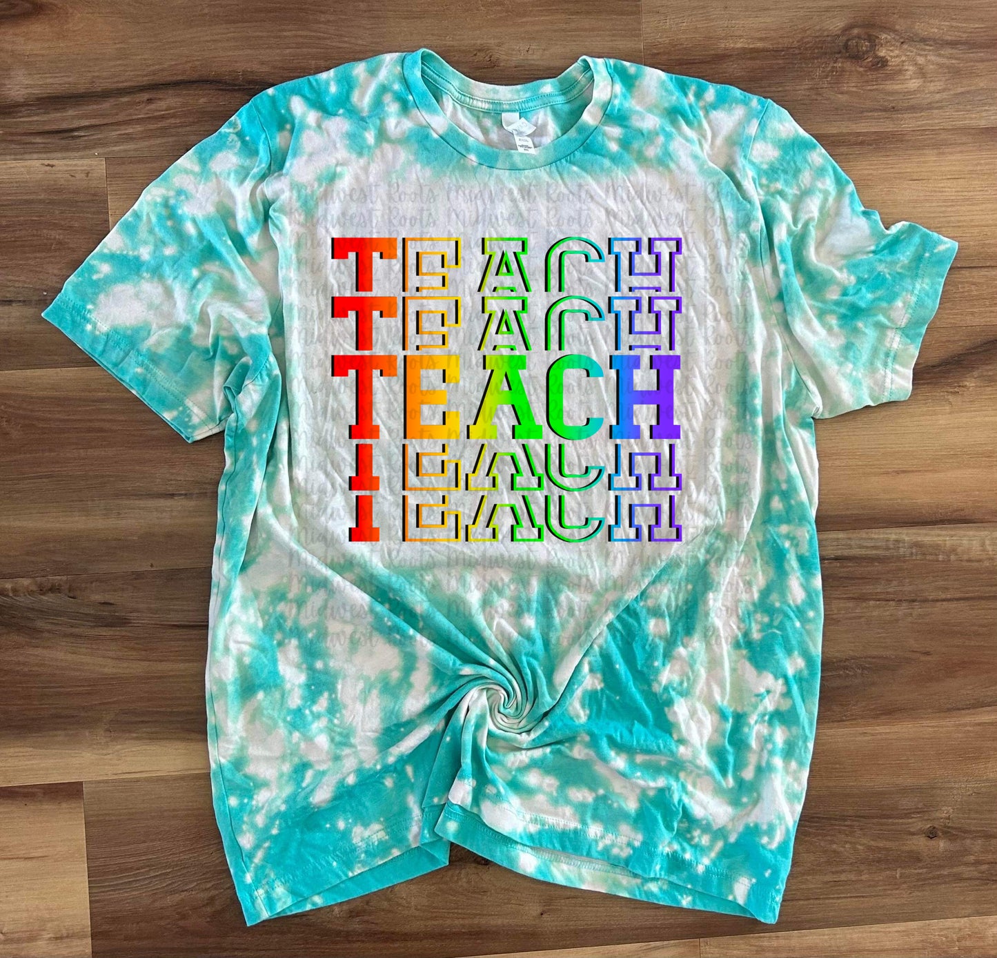 Teach Stacked Rainbow Top