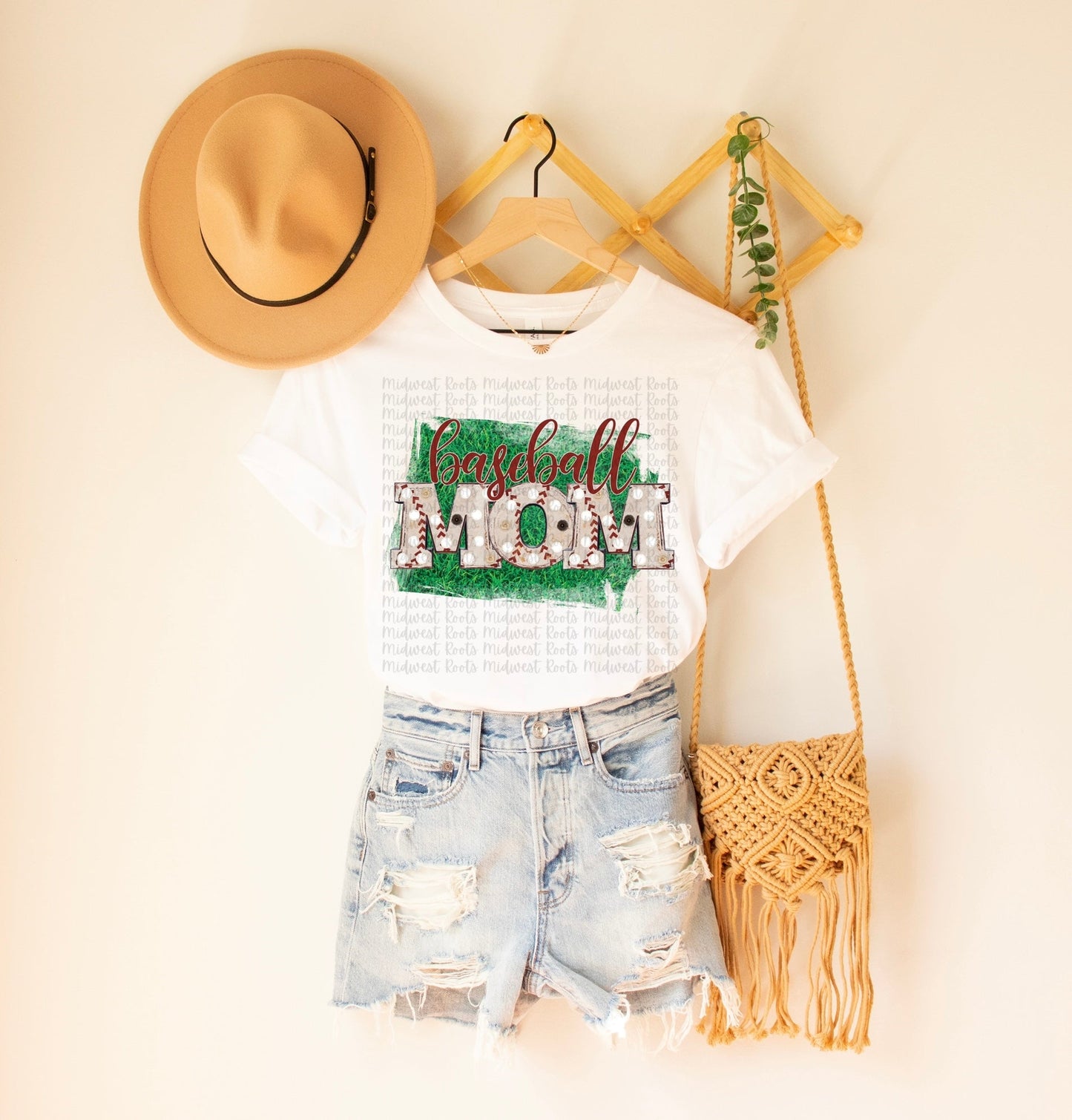 Baseball Mom Grass Background Sublimation Print