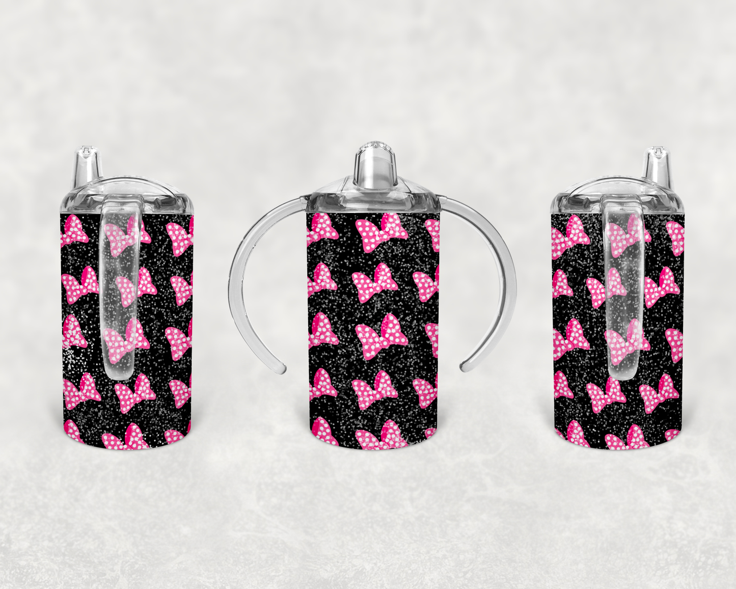 Pink Bows Kids Sippy Cup or Water Bottle