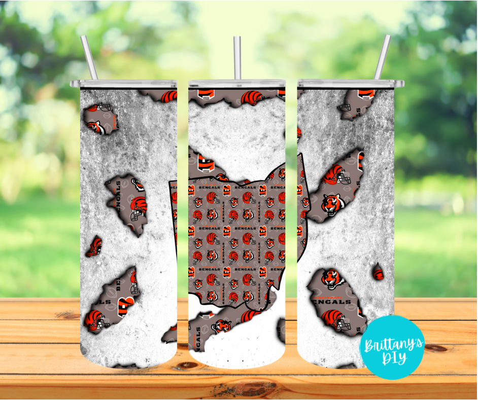 Bengals Tumbler Sublimation Print