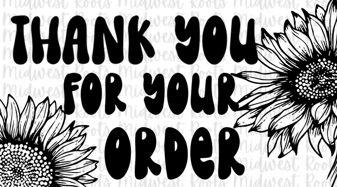 Thank You for Your Order Sunflowers Stickers