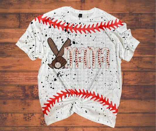 WS Completed Baseball Mom with Bats Top with Laces