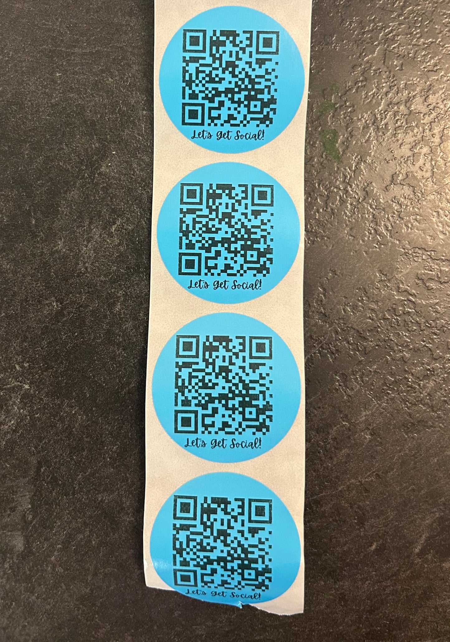 Custom Let’s Get Social QR code Circle Sticker