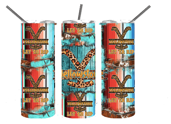Yel_ow St_ne Aztec Tumbler Sublimation Print